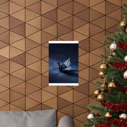 Paper Fold Wall Art Print | Spring Kintsugi Crackle Gold Art