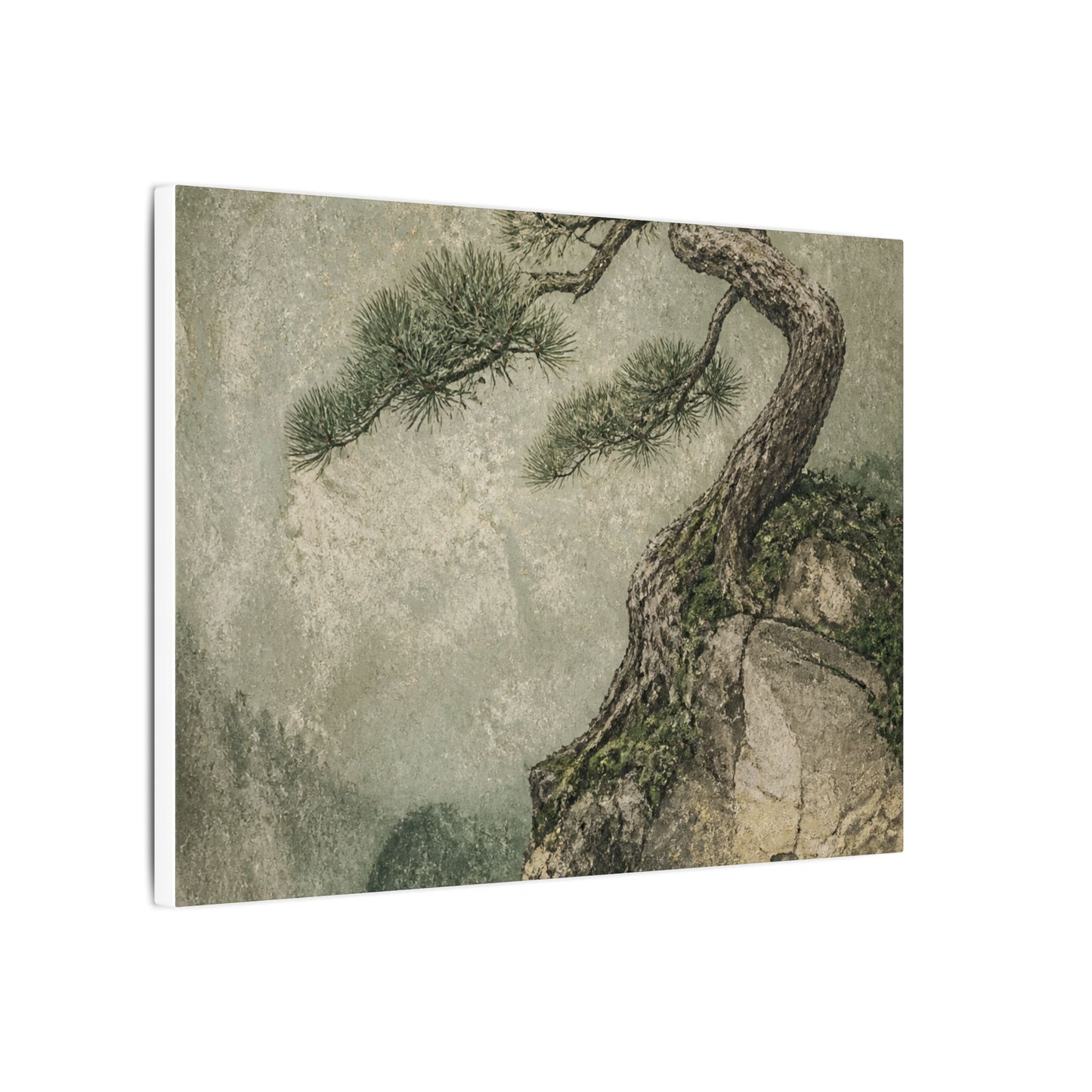 Fukinsei Pine Tree Canvas Art - Japandi Texture