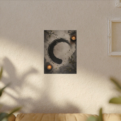 Candlelight Ink Brushstroke Canvas Art - Zen Ma