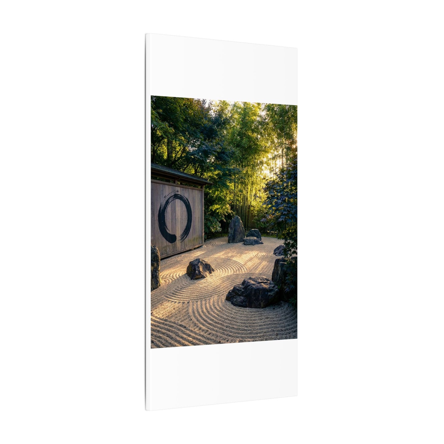 Rock Garden Enso Canvas Art | Tranquil Zen Art