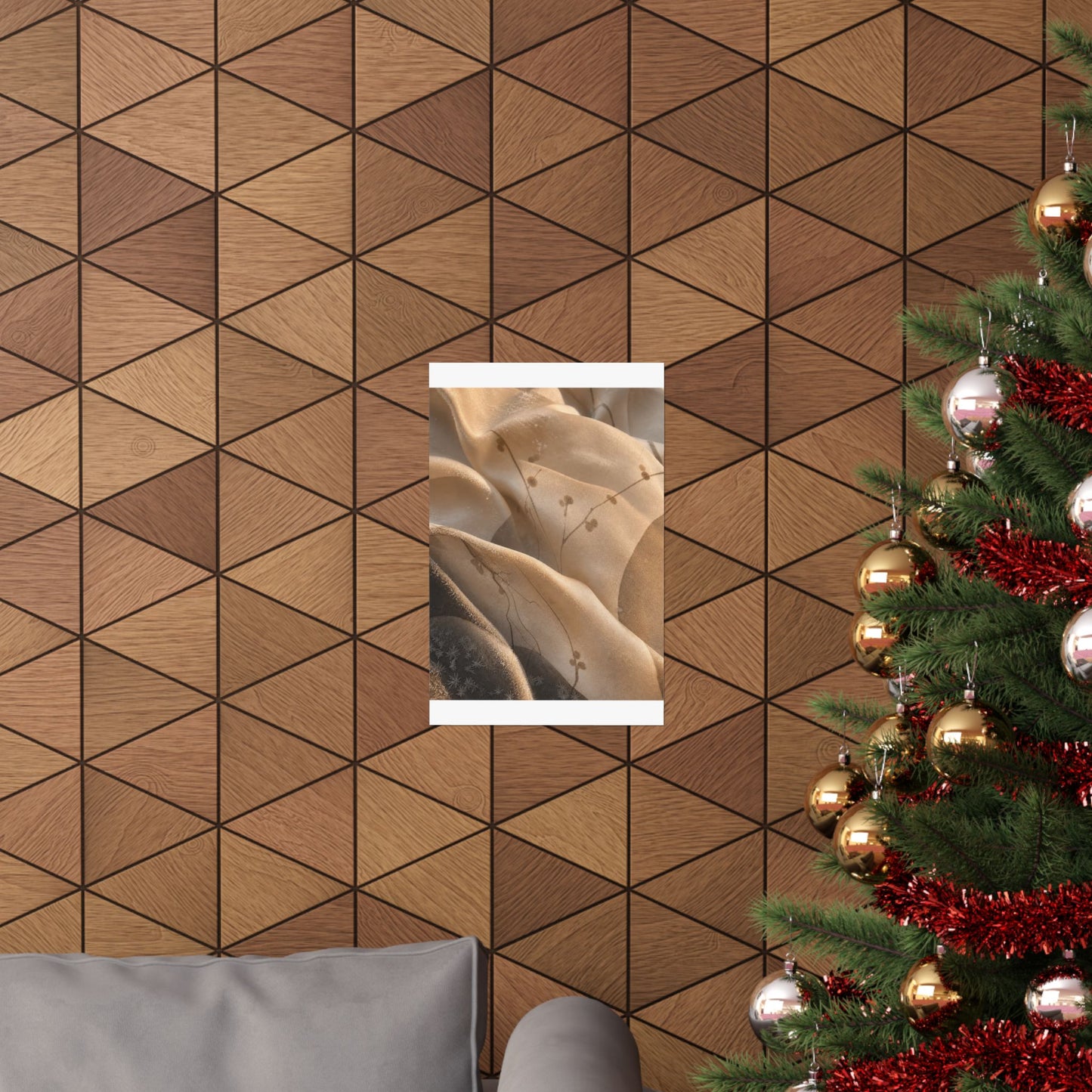 Silk Drape Winter Wall Art Print | Japandi Cozy Design