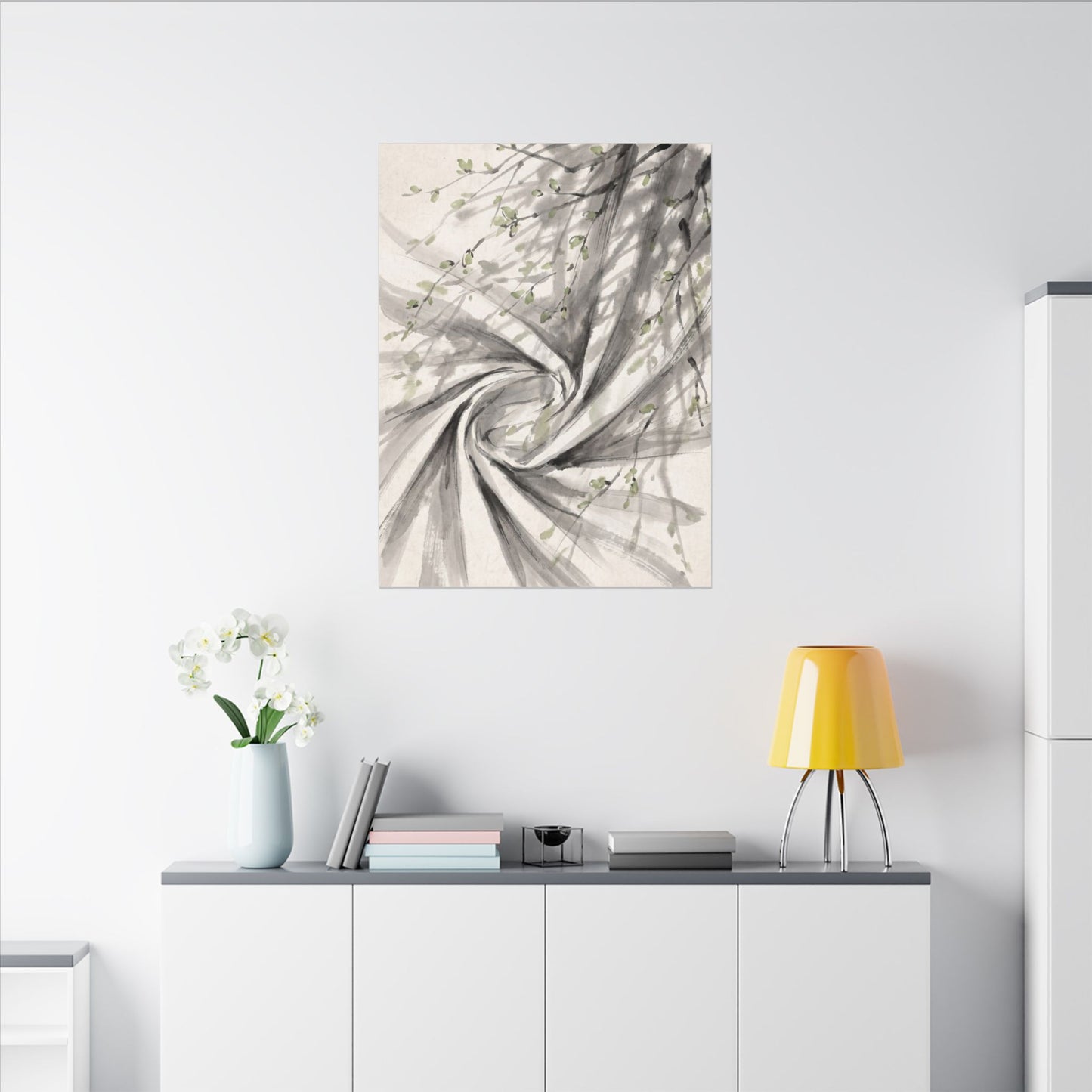 Silk Drape Spring Canvas Art | Zen Contemplative Design
