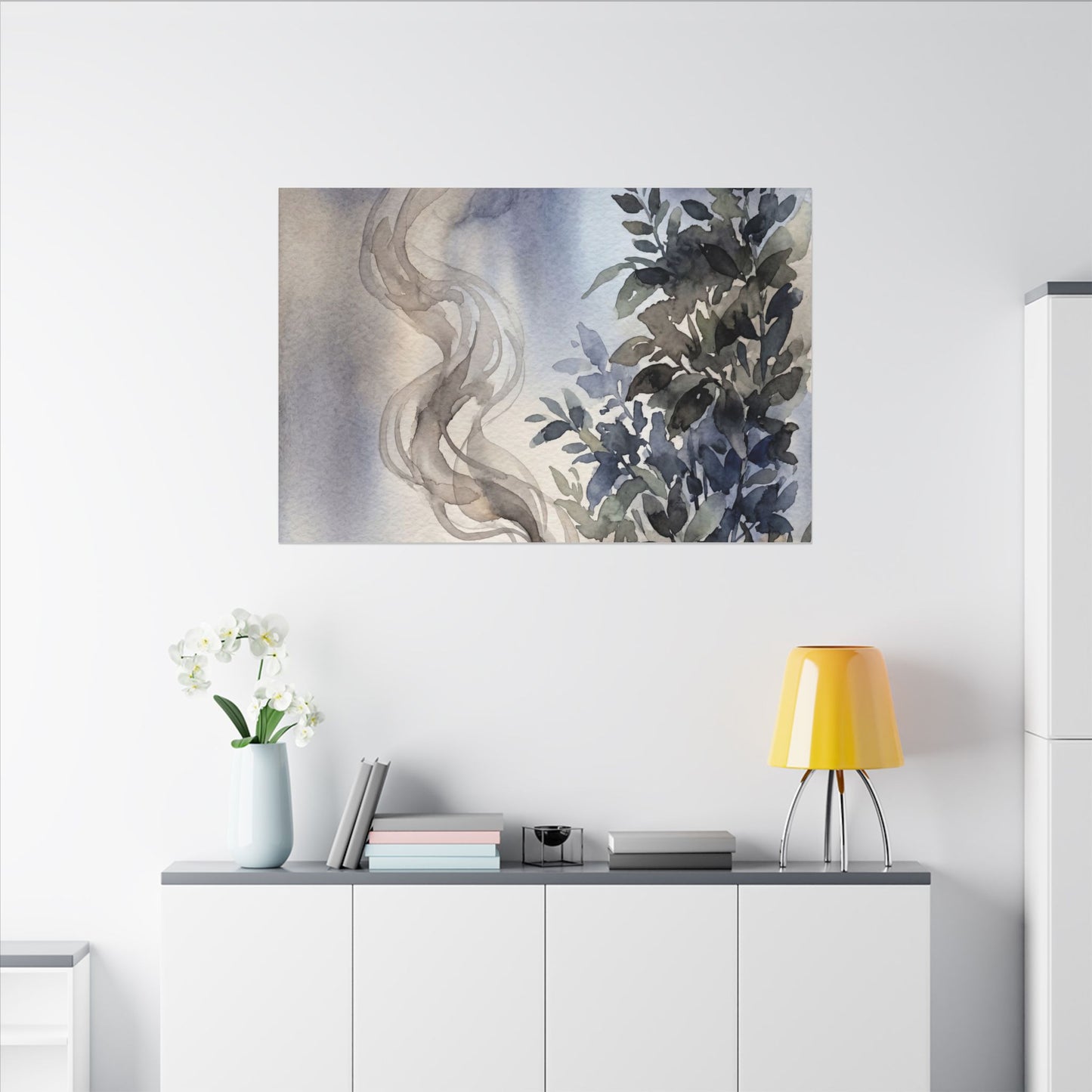 Incense Smoke Summer Canvas Art | Japandi Cozy Design