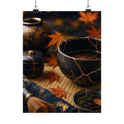 Tea Ceremony Gold Repair Wall Art Print | Healing Kintsugi Art