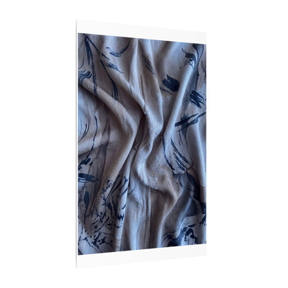 Silk Drape Winter Canvas Art | Japandi Earthy Design