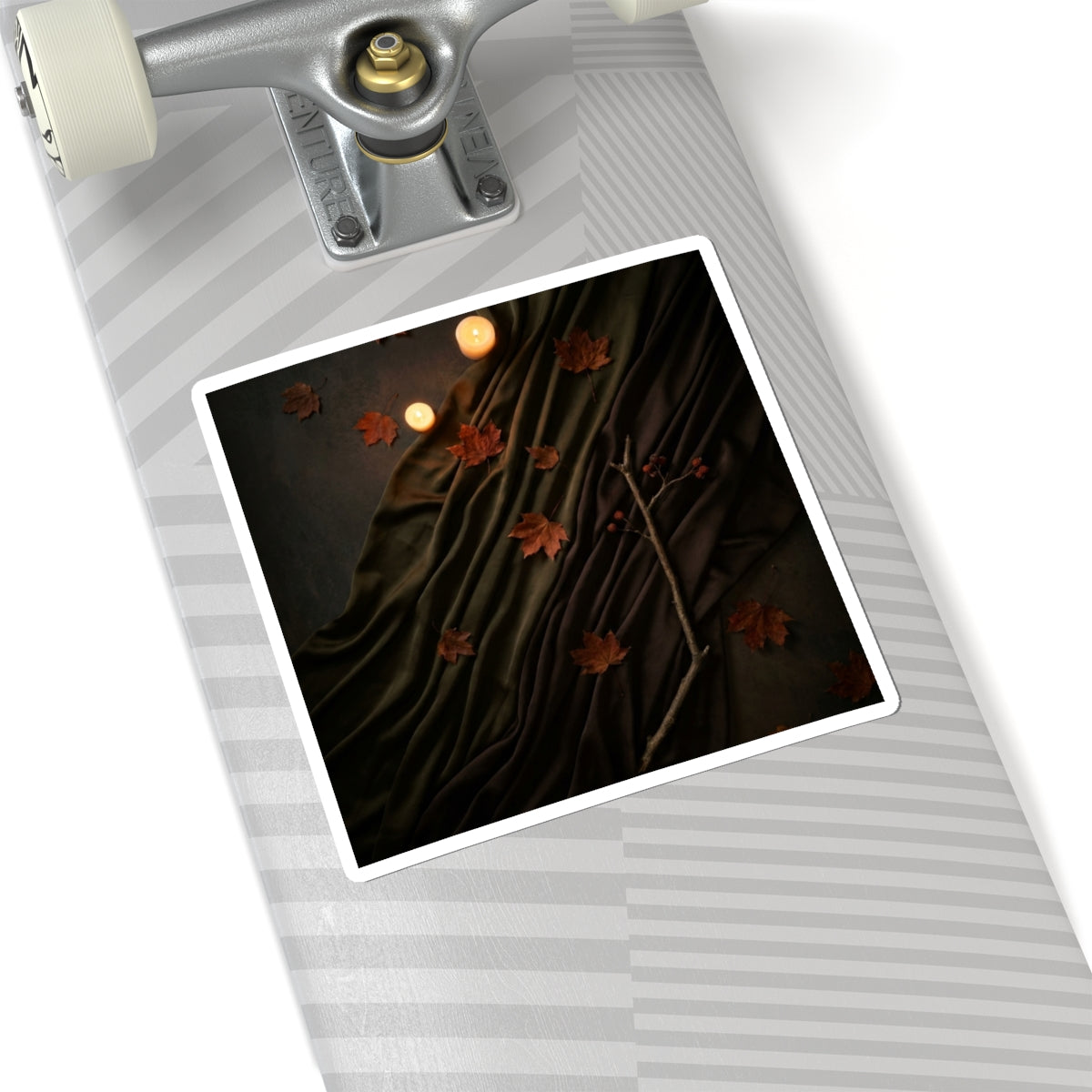 Dark Japandi Silk Drape in Candlelight | Moody Minimal Sticker
