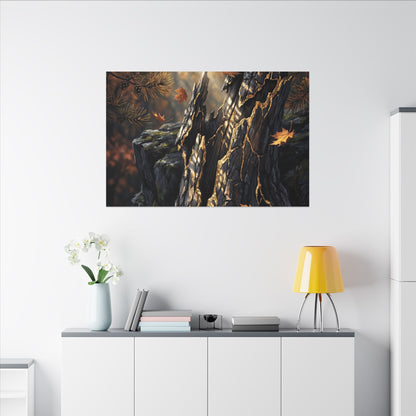 Pine Tree Autumn Canvas Art | Kintsugi Beautiful Design
