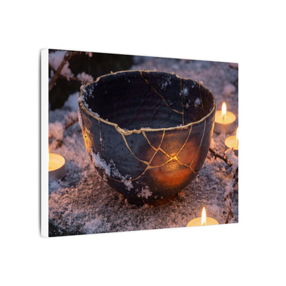 Ceramic Bowl Gold Repair Canvas Art | Beautiful Kintsugi Art