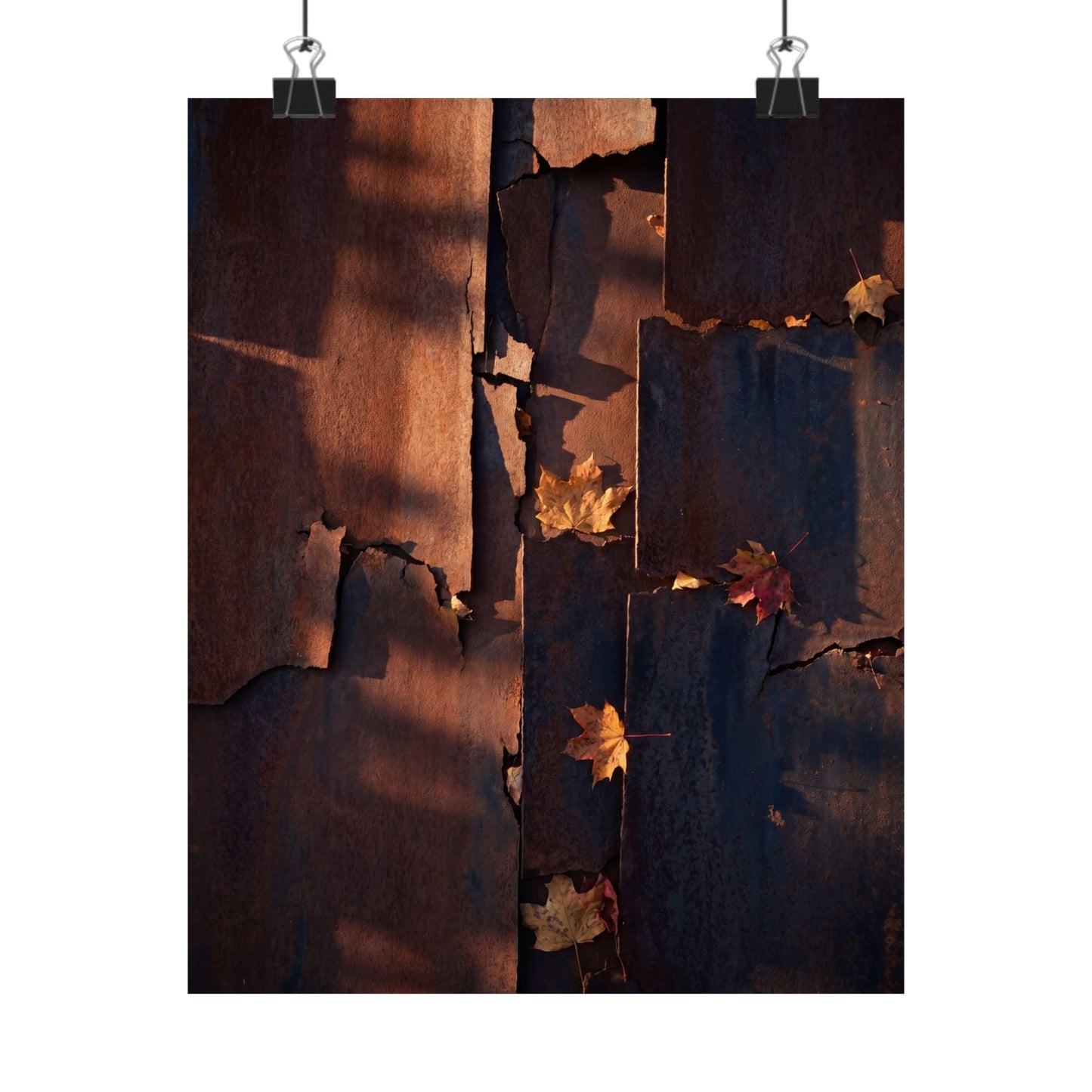 Rust Patina Wall Art Print | Autumn Dark Japandi Shadow Zen Art