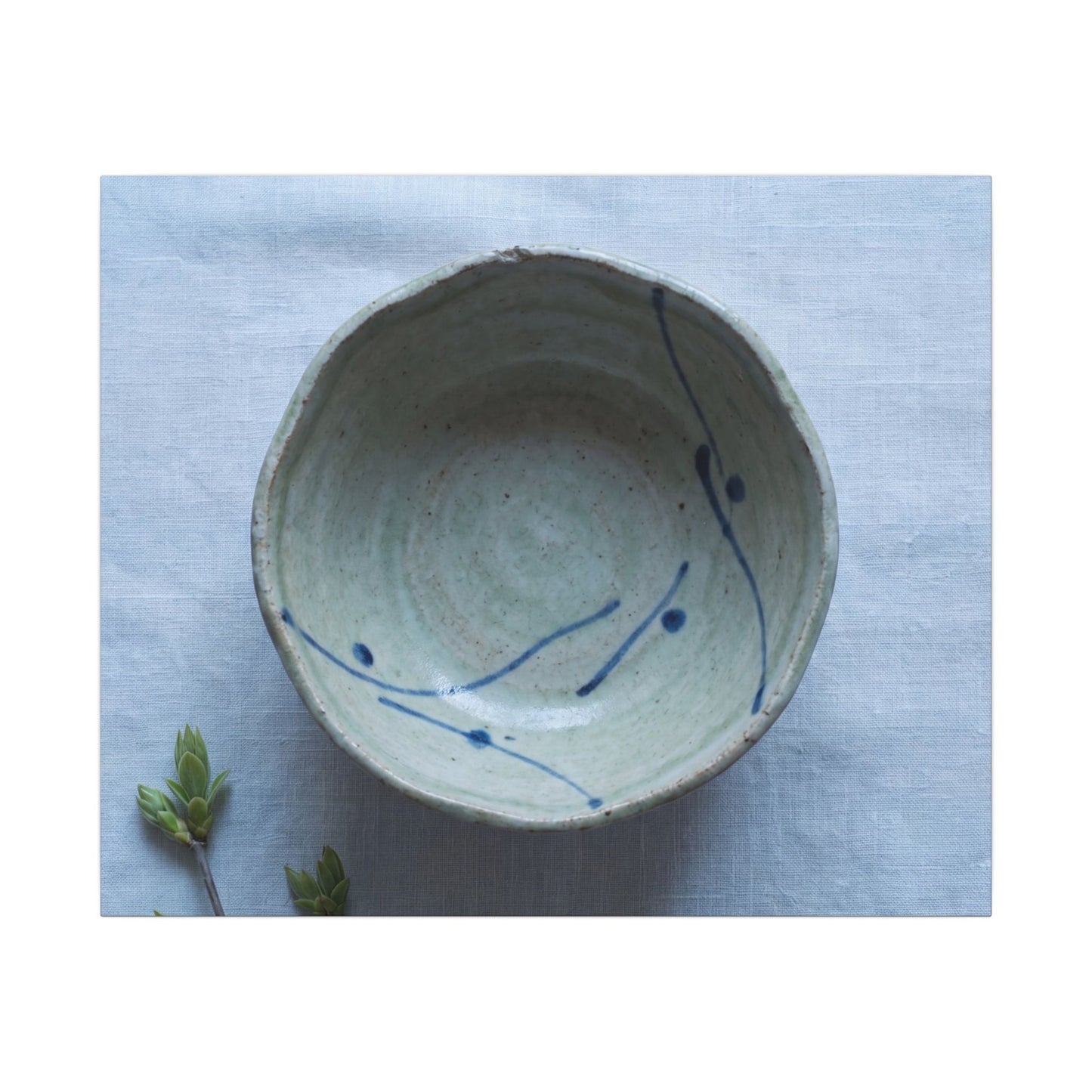 Spring Ceramic Bowl Minimal Line Canvas Art | Warm Decor