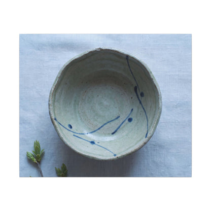 Spring Ceramic Bowl Minimal Line Canvas Art | Warm Decor