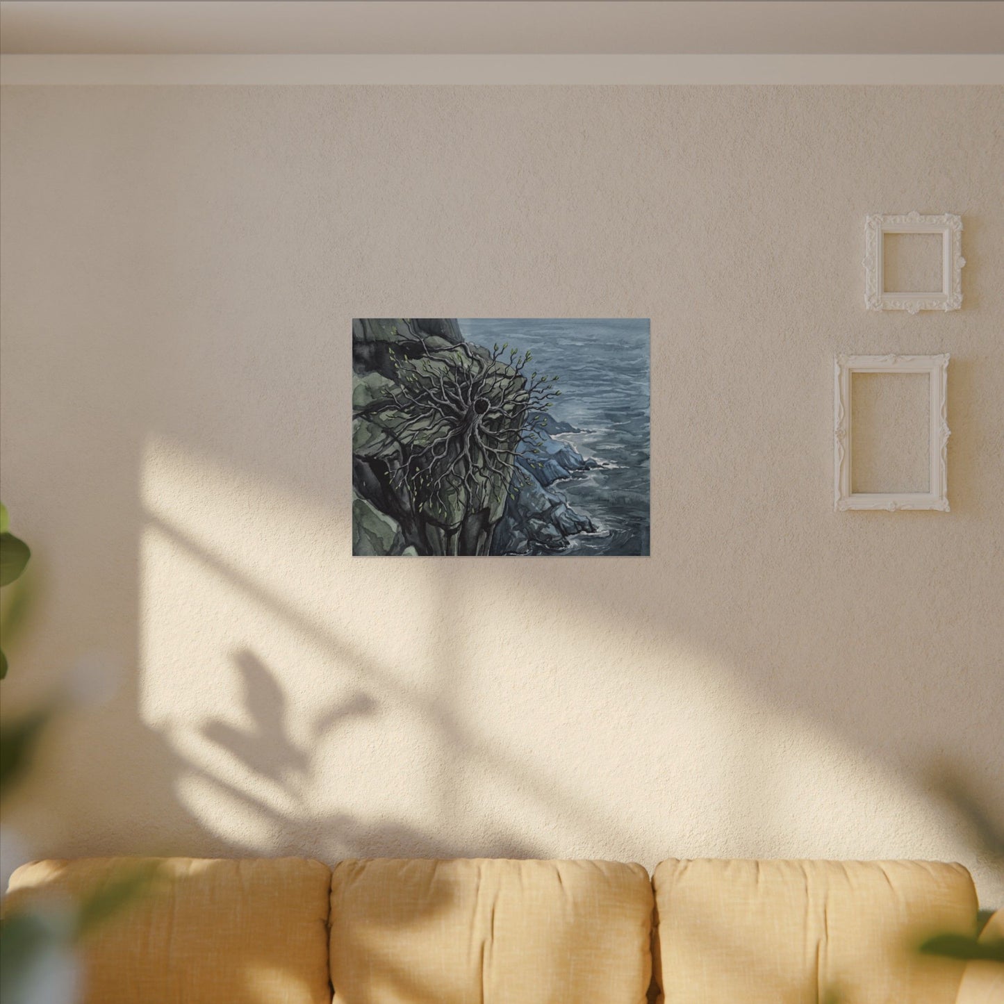 Pine Tree Spring Canvas Art | Japandi Neutral Design