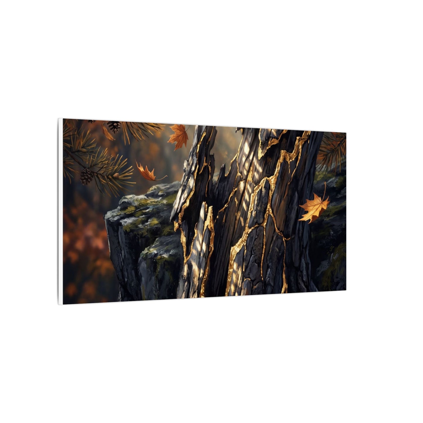 Pine Tree Autumn Canvas Art | Kintsugi Beautiful Design