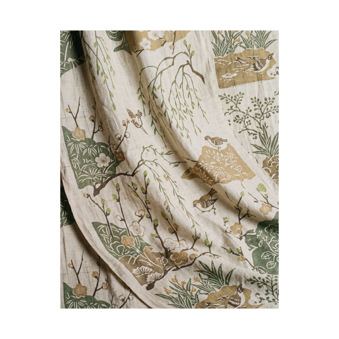 Silk Drape Japanese Pattern Wall Art Print | Neutral Japandi Art