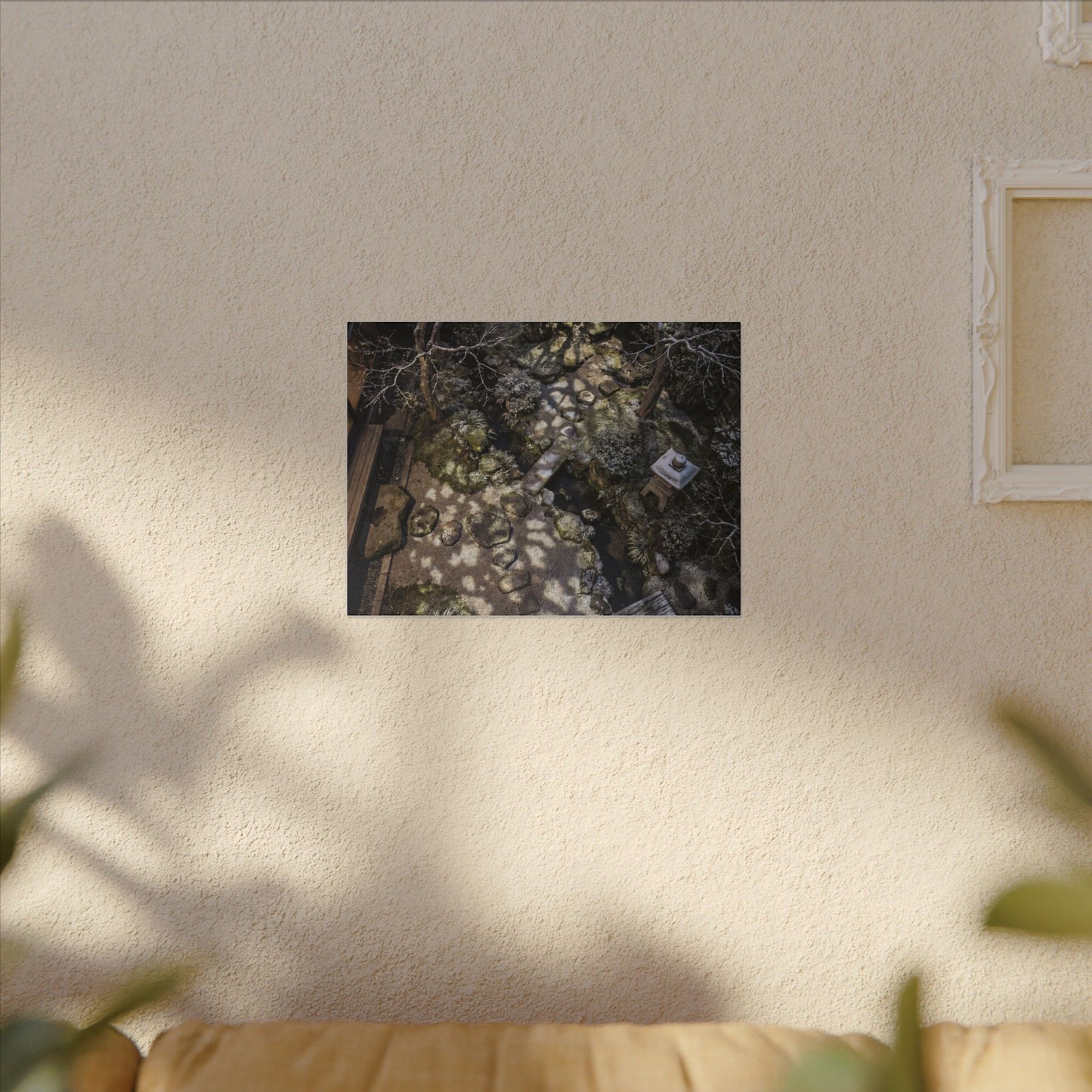 Moonlit Garden Japanese Pattern Canvas Art | Elegant Japandi Art