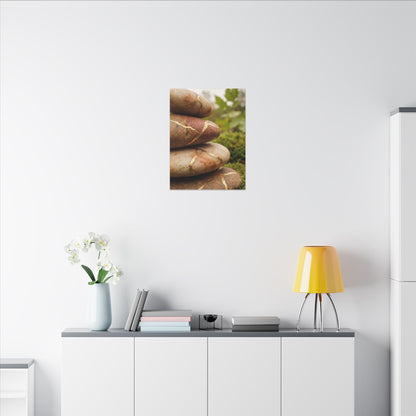 River Stones Summer Canvas Art | Kintsugi Healing Design