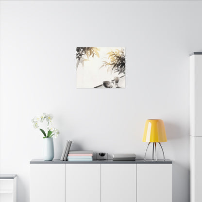 Tea Ceremony Sumi E Canvas Art | Serene Zen Art