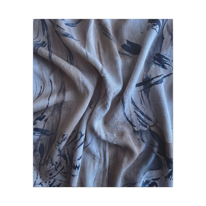Silk Drape Winter Canvas Art | Japandi Earthy Design