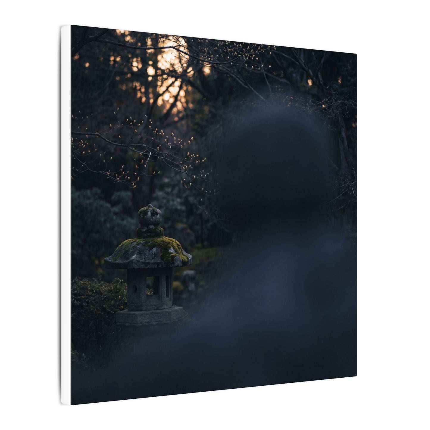 Spring Stone Lantern Moody Minimal Canvas Art | Bold Decor