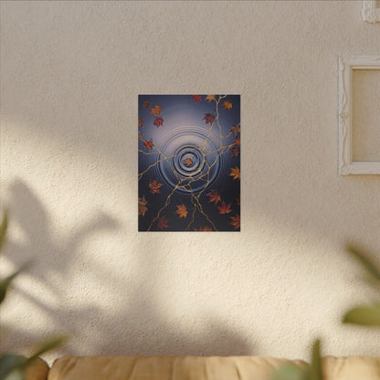 Kintsugi Water Ripple in Dawn | Gold Vein Canvas Art