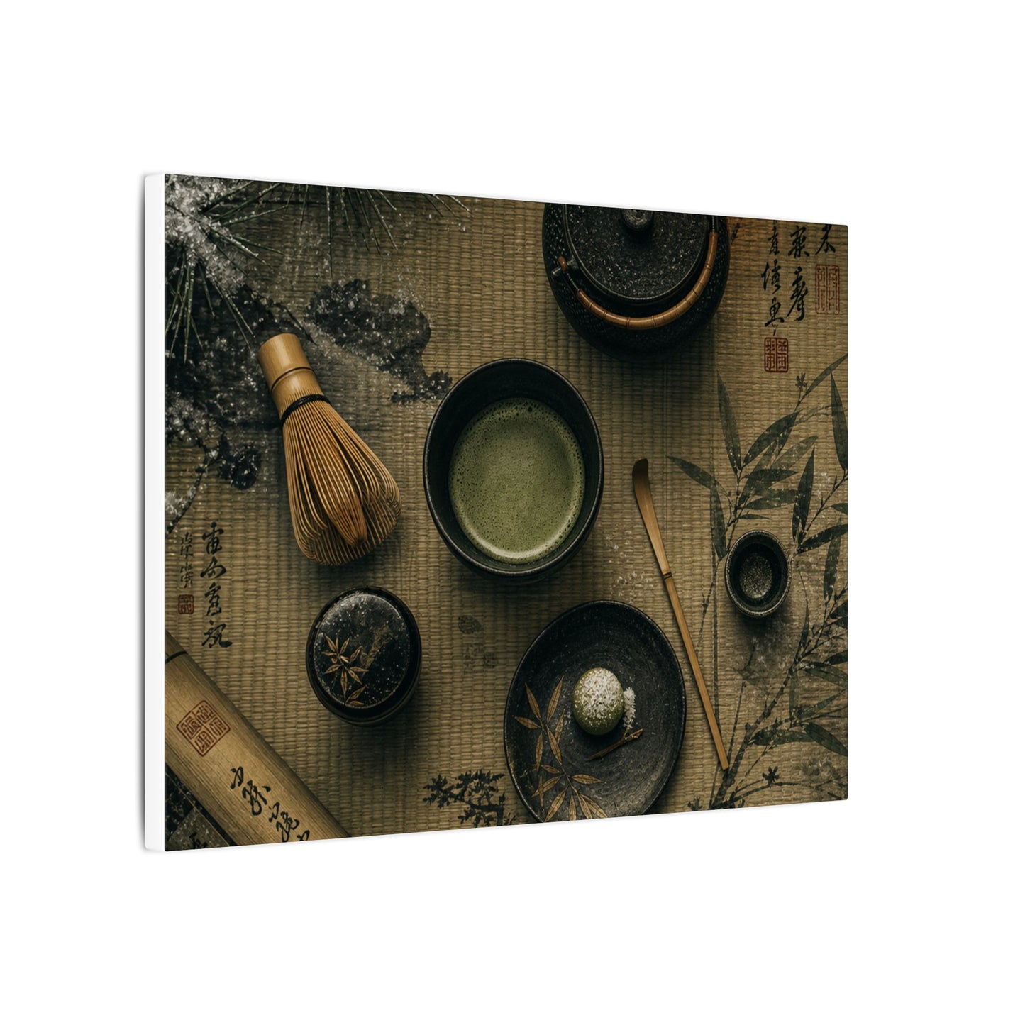 Tea Ceremony Canvas Art | Winter Zen Ukiyo E Inspired Art