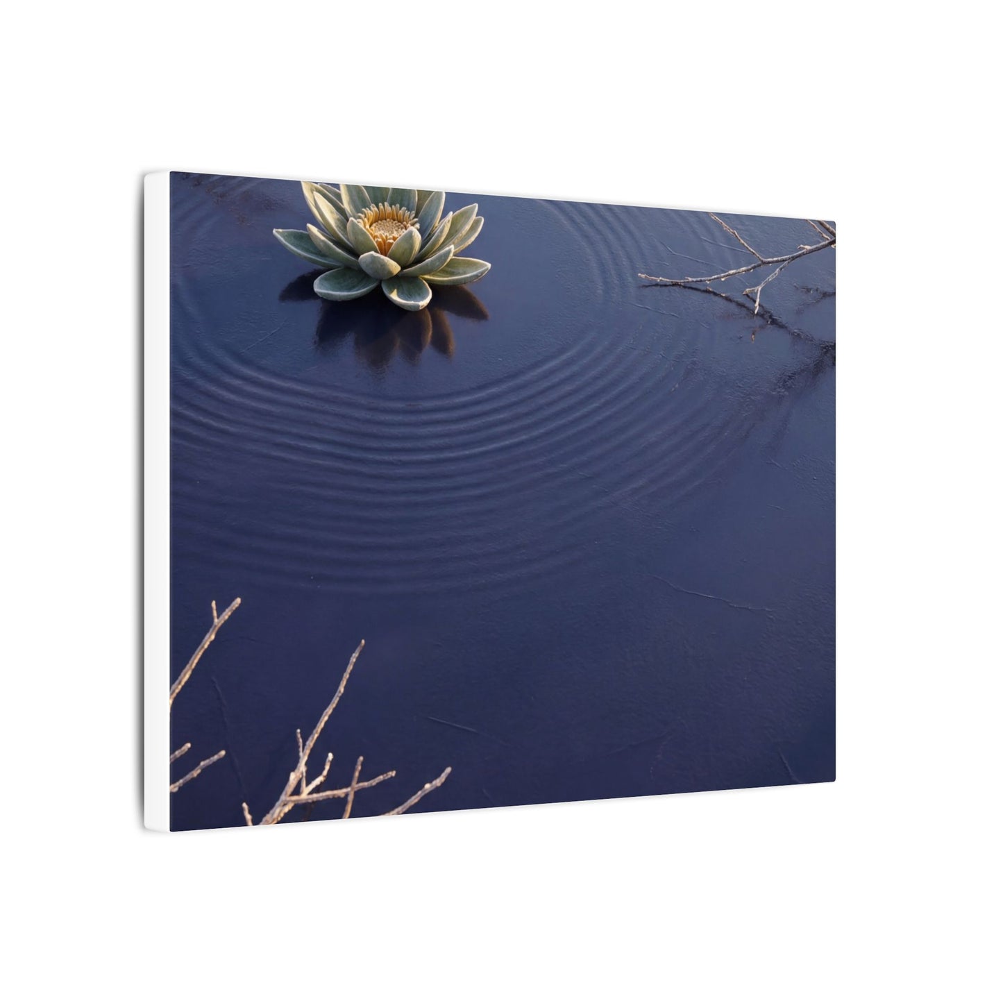 Lotus Flower Canvas Art | Winter Zen Karesansui Art