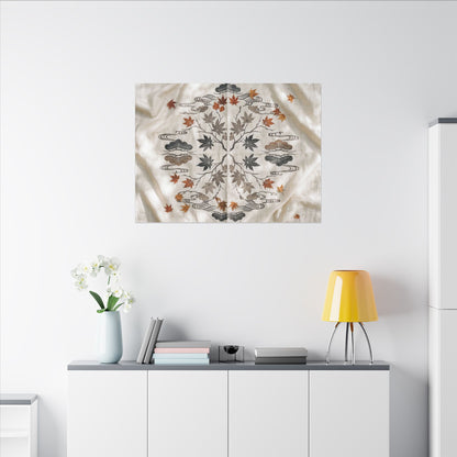 Elegant Silk Drape Canvas Art - Japanese Pattern Japandi