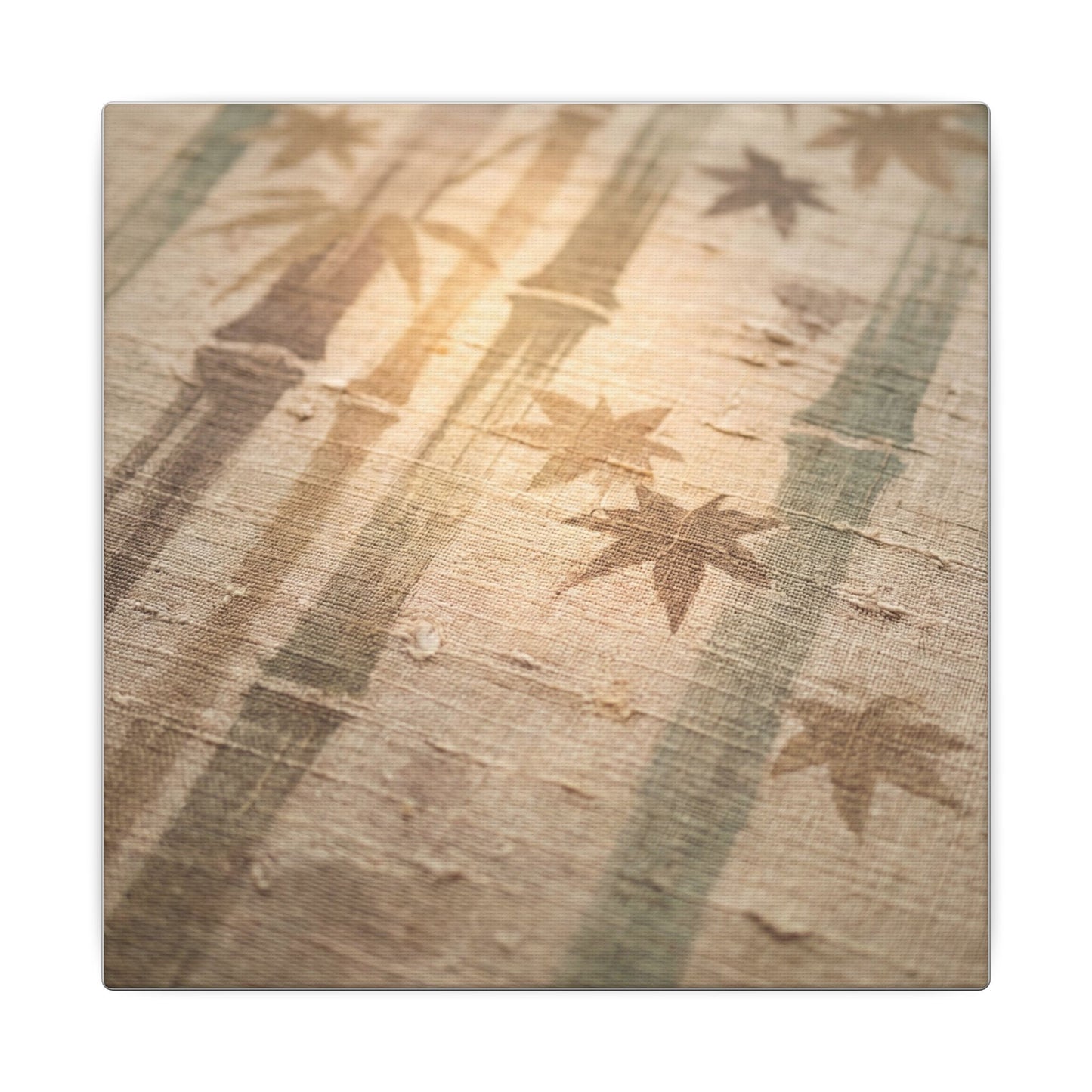 Autumn Bamboo Grove Japanese Pattern Canvas Art | Neutral Decor