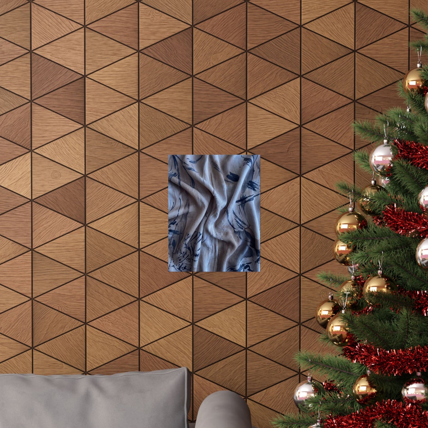 Silk Drape Wall Art Print | Winter Japandi Japanese Pattern Art