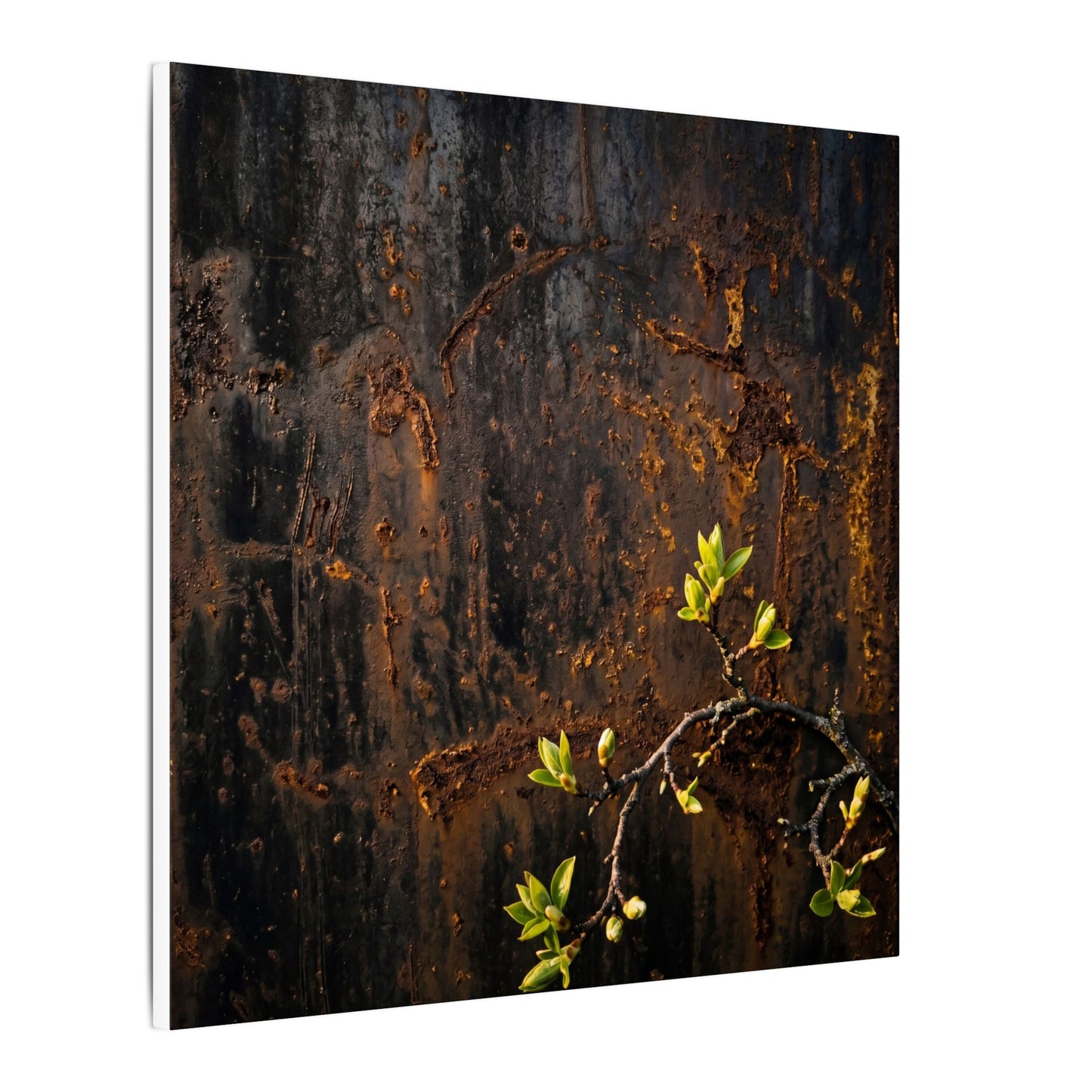 Golden Hour Rust Patina Canvas Art - Dark Japandi Fukinsei
