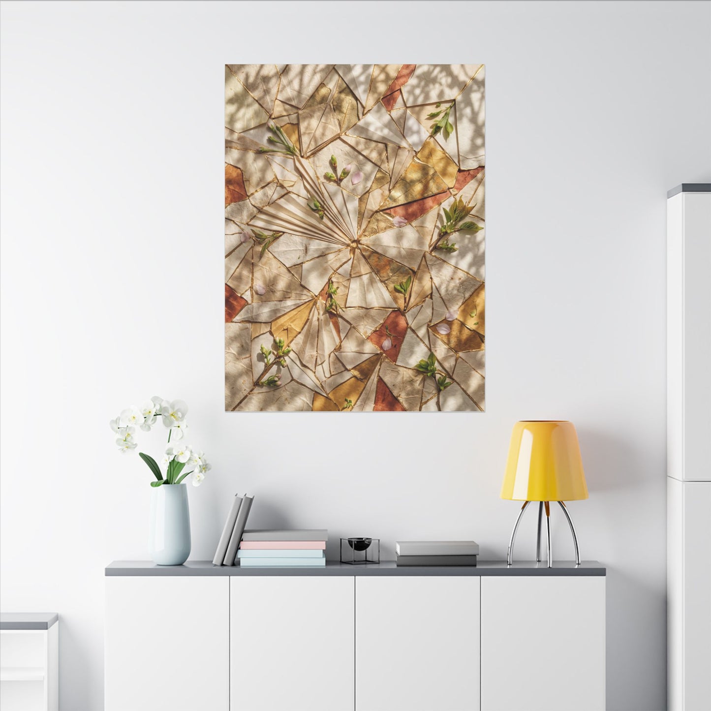 Resilient Paper Fold Canvas Art - Gold Repair Kintsugi