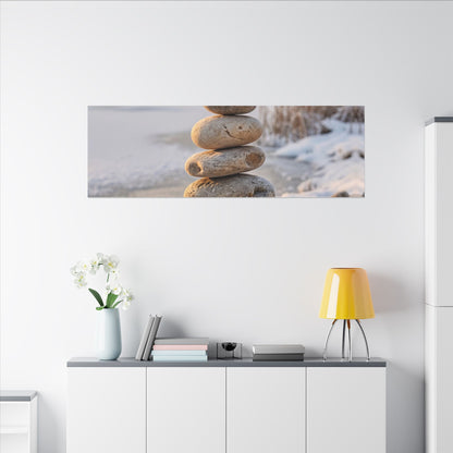 Ma River Stones Canvas Art - Japandi Japanese Pattern