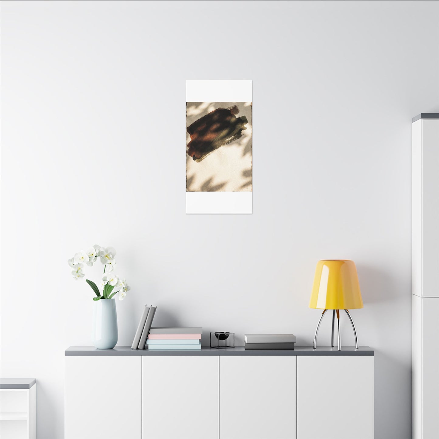 Ink Brushstroke Canvas Art | Summer Dark Japandi Moody Minimal Art