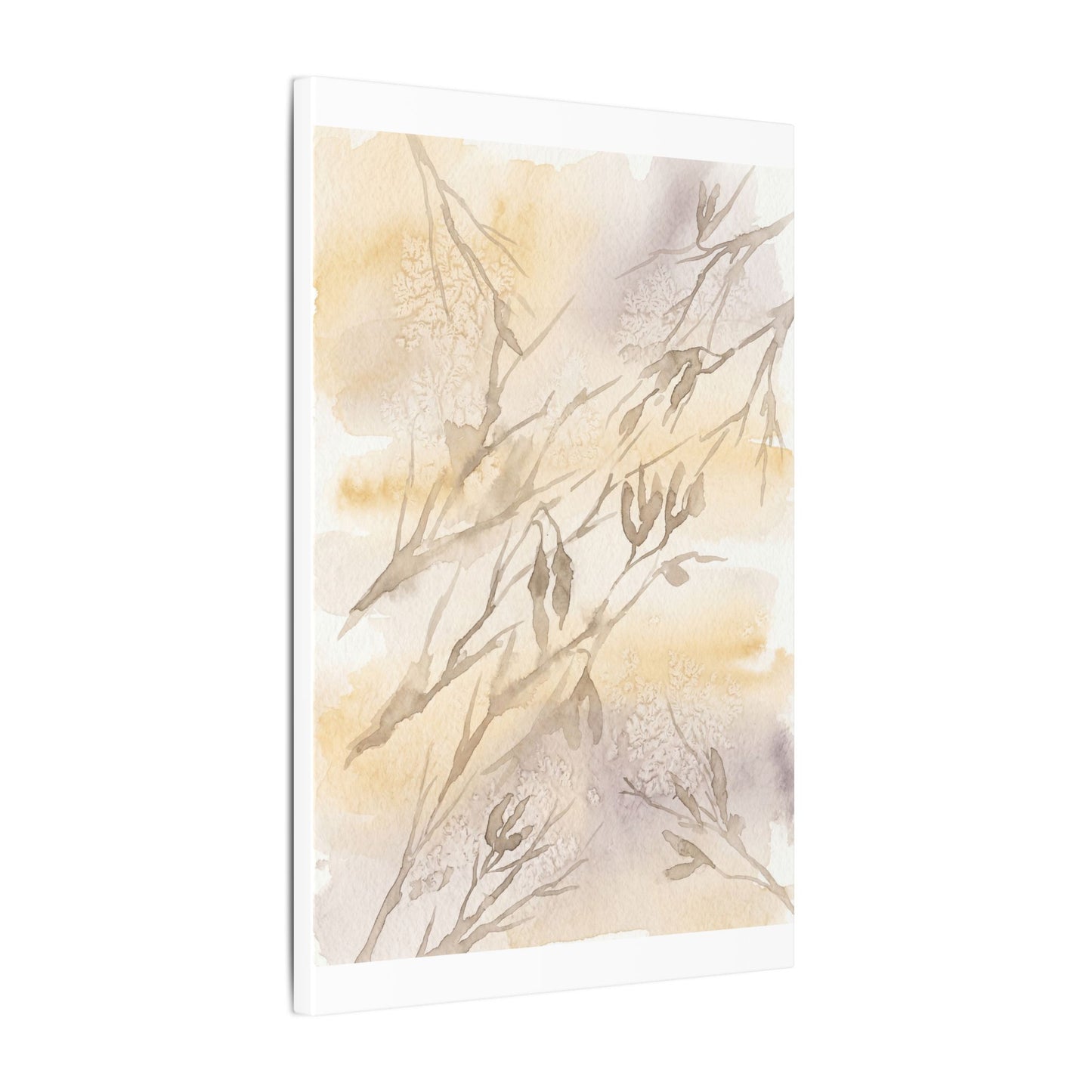 Shadow Play Winter Canvas Art | Japandi Warm Design