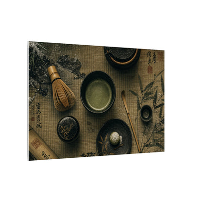 Tea Ceremony Canvas Art | Winter Zen Ukiyo E Inspired Art