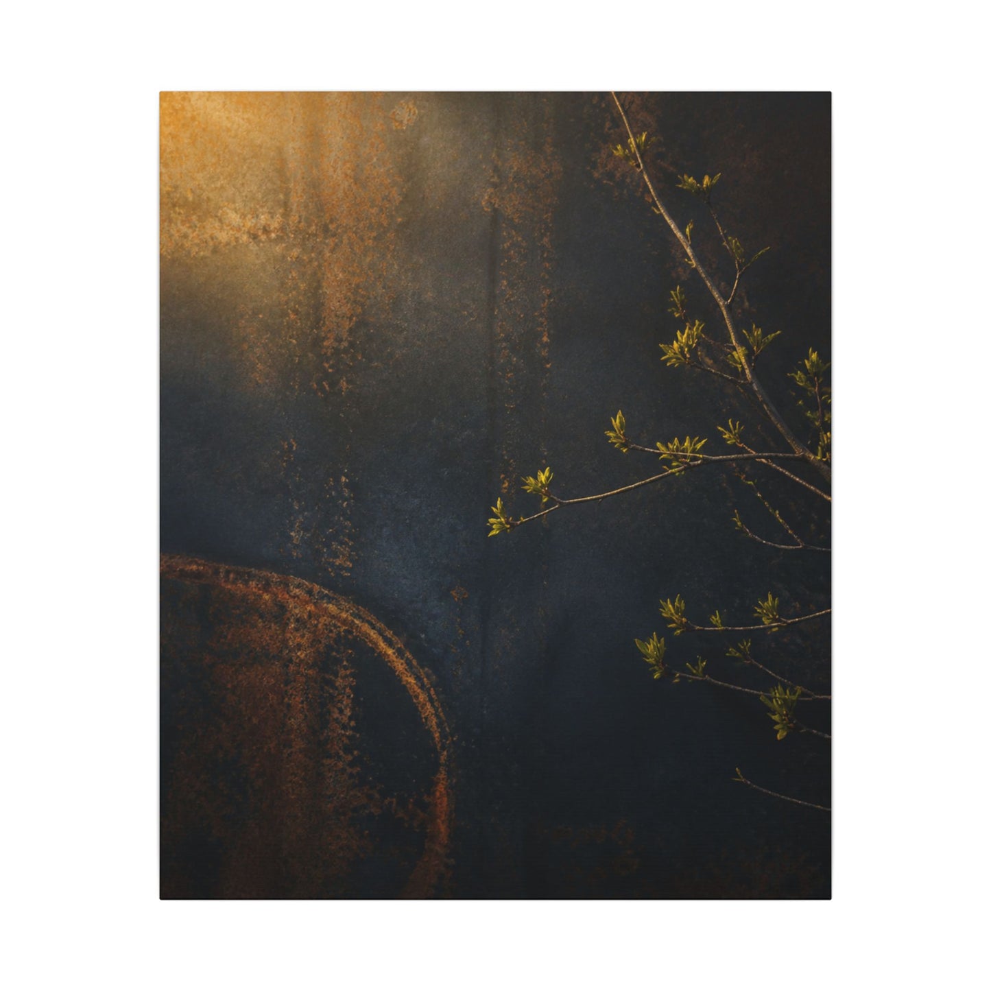 Spring Rust Patina Dark Texture Canvas Art | Moody Decor