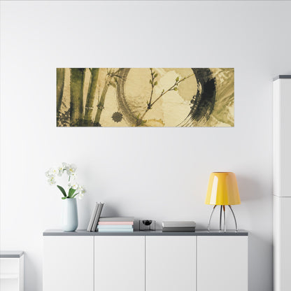 Ink Brushstroke Sumi E Canvas Art | Calm Zen Art