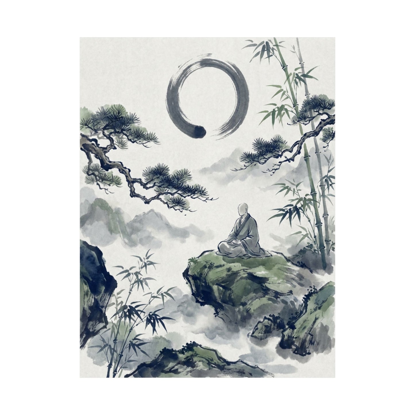 Zen Sumi-e Wall Art Print