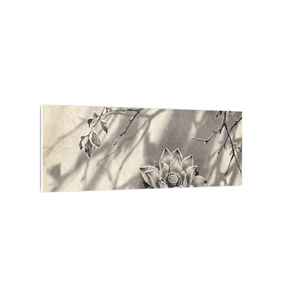 Winter Lotus Flower Sumi E Canvas Art | Contemplative Decor