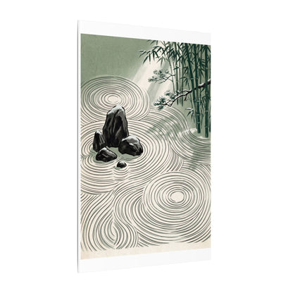 Shibui Rock Garden Canvas Art - Zen Ukiyo E Inspired