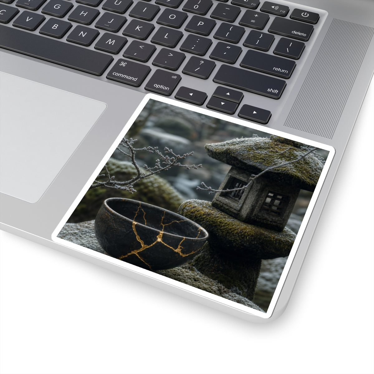Stone Lantern Winter Sticker | Kintsugi Resilient Design