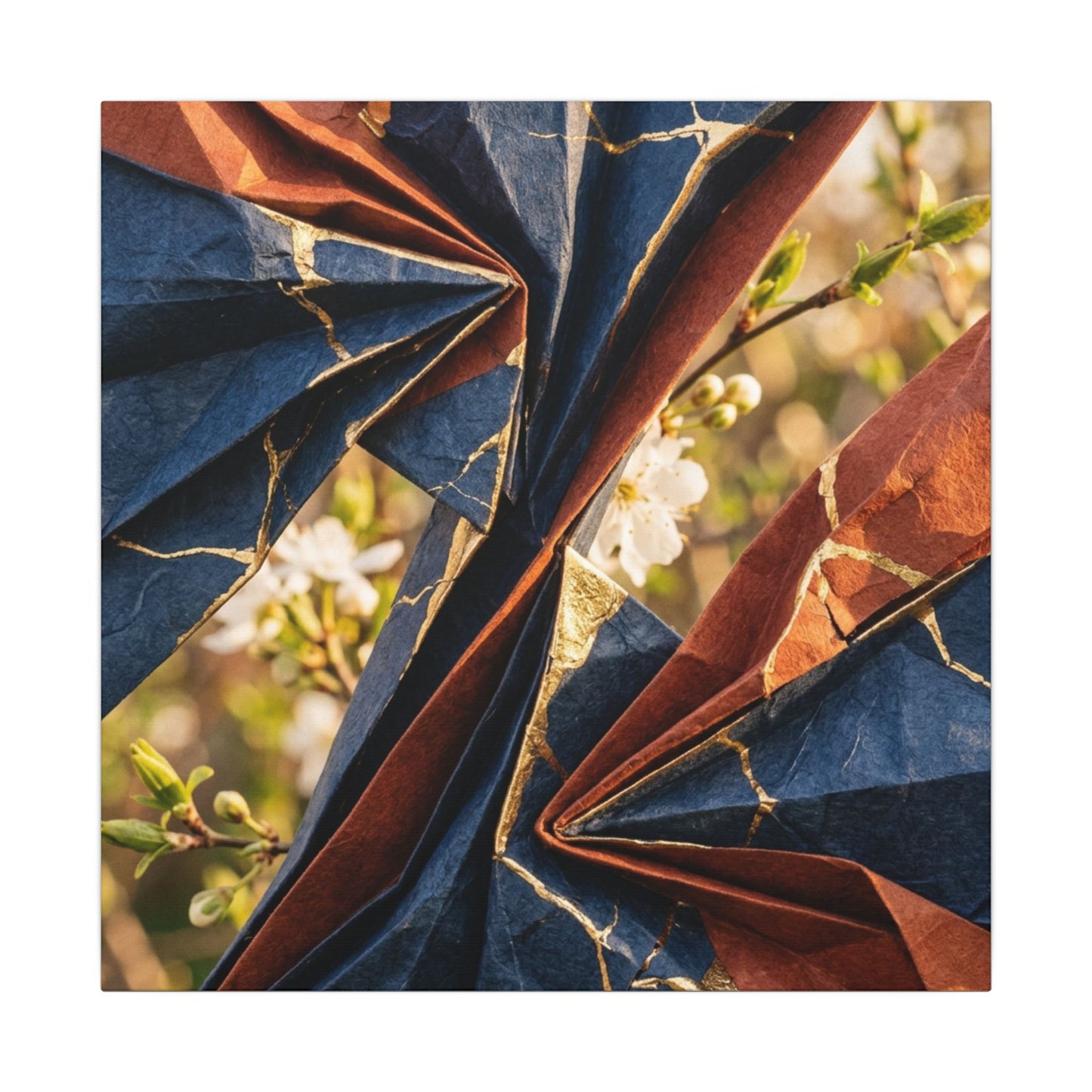 Golden Hour Paper Fold Canvas Art - Kintsugi Ma