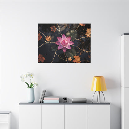 Ma Lotus Flower Canvas Art - Kintsugi Gold Vein