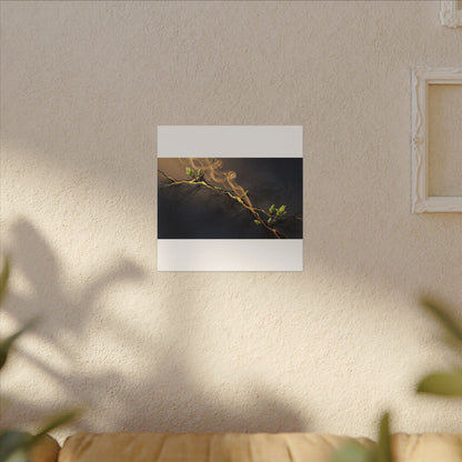 Spring Incense Smoke Gold Vein Canvas Art | Healing Decor