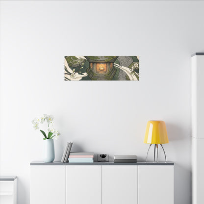 Zen Stone Lantern in Candlelight | Ukiyo E Inspired Canvas Art