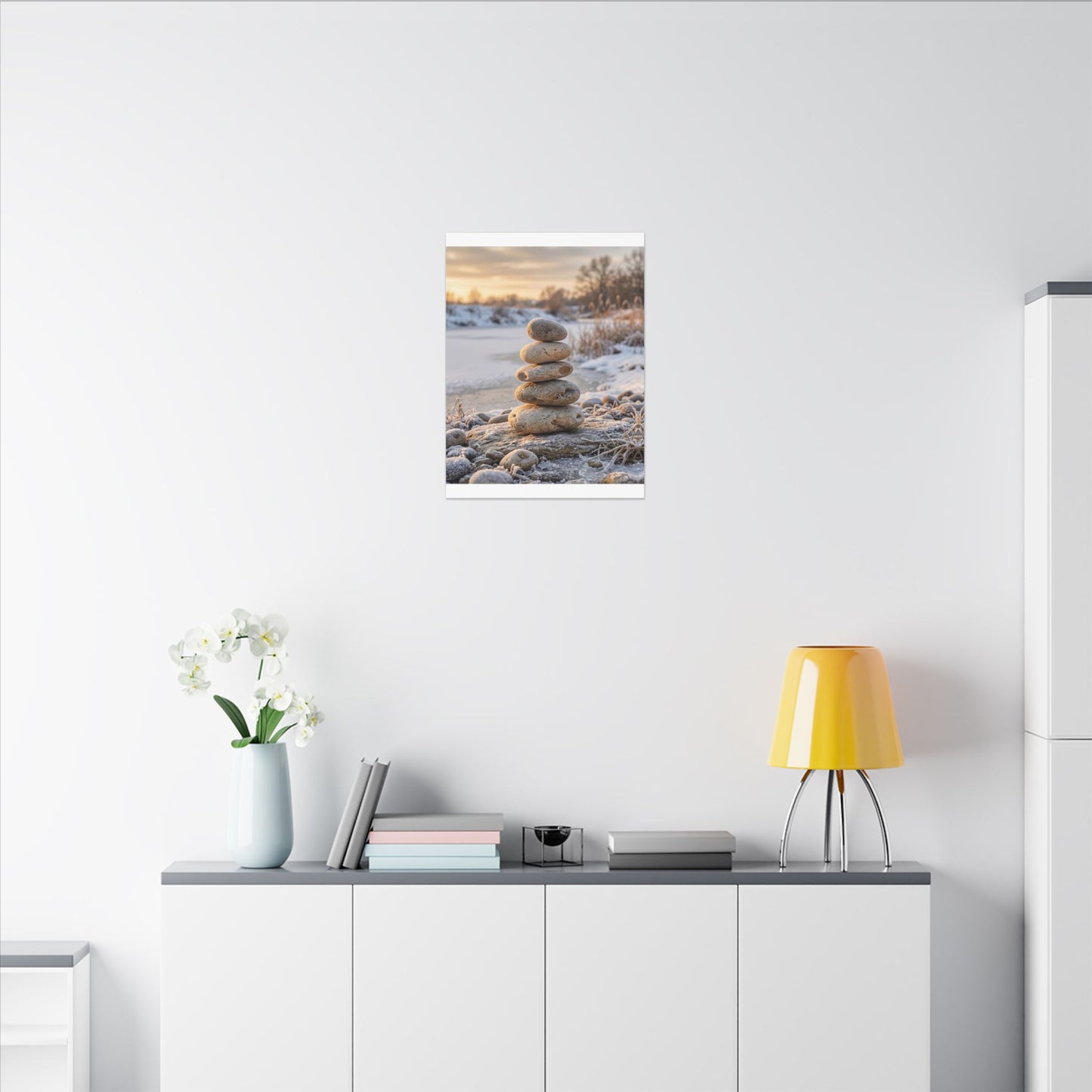 Ma River Stones Canvas Art - Japandi Japanese Pattern