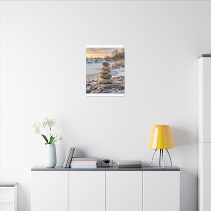 Ma River Stones Canvas Art - Japandi Japanese Pattern