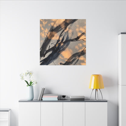 Datsuzoku Ink Brushstroke Canvas Art - Dark Japandi Shadow Zen