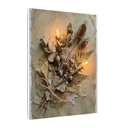 Dried Flowers Texture Canvas Art | Warm Japandi Art