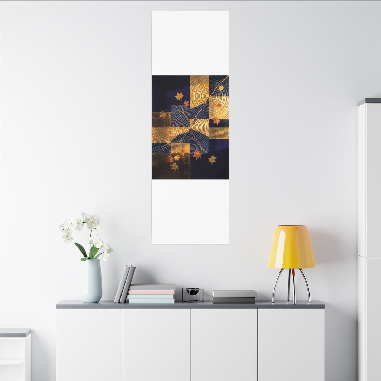 Autumn Water Ripple Crackle Gold Canvas Art | Artful Decor